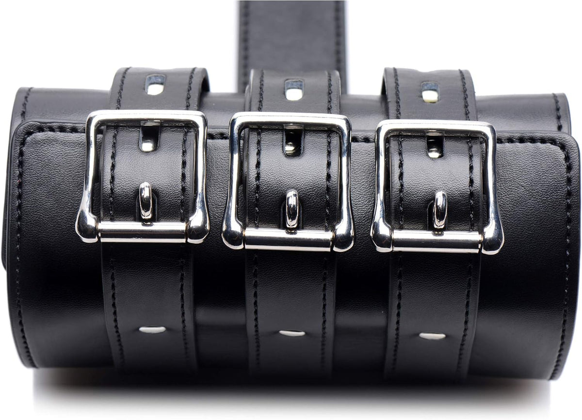 Strict Arm Binder Black – Adjustable PU Leather Bondage Restraint
