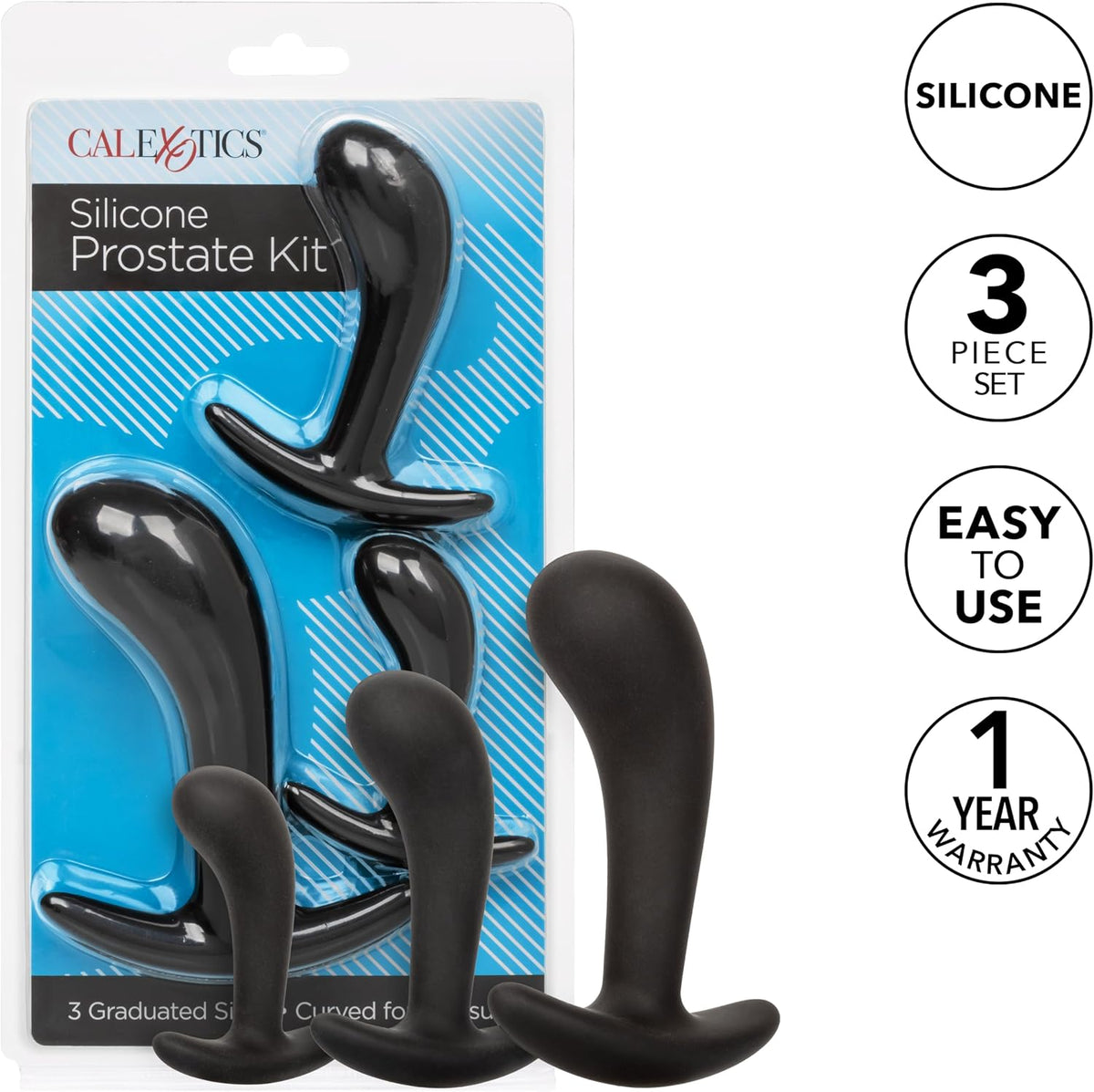 CalExotics Ultimately Pleasurable Silicone Prostate Kit – Black Prostate Plug Set
