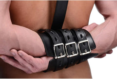 Strict Arm Binder Black – Adjustable PU Leather Bondage Restraint