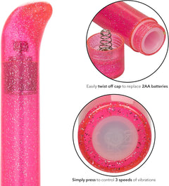 CalExotics Sparkle Slim Vibe Pink – Waterproof 3-Speed Slim Personal Massager