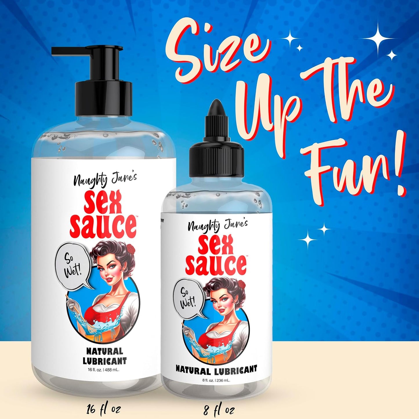 Naughty Jane's Sex Sauce Extra Creamy Lube 8 oz – Thick Water-Based Personal Lubricant