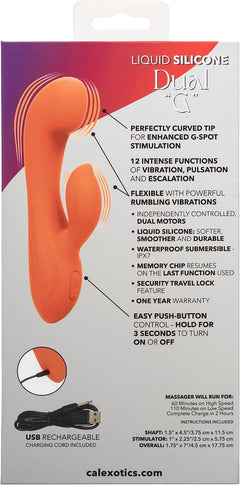 CalExotics Stella Liquid Silicone Dual G Vibrator – Rechargeable Waterproof Rabbit Vibrator