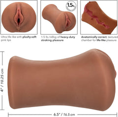 CalExotics Stroke It Liquid Silicone Juicy Pussy Brown – Premium Realistic Male Stroker