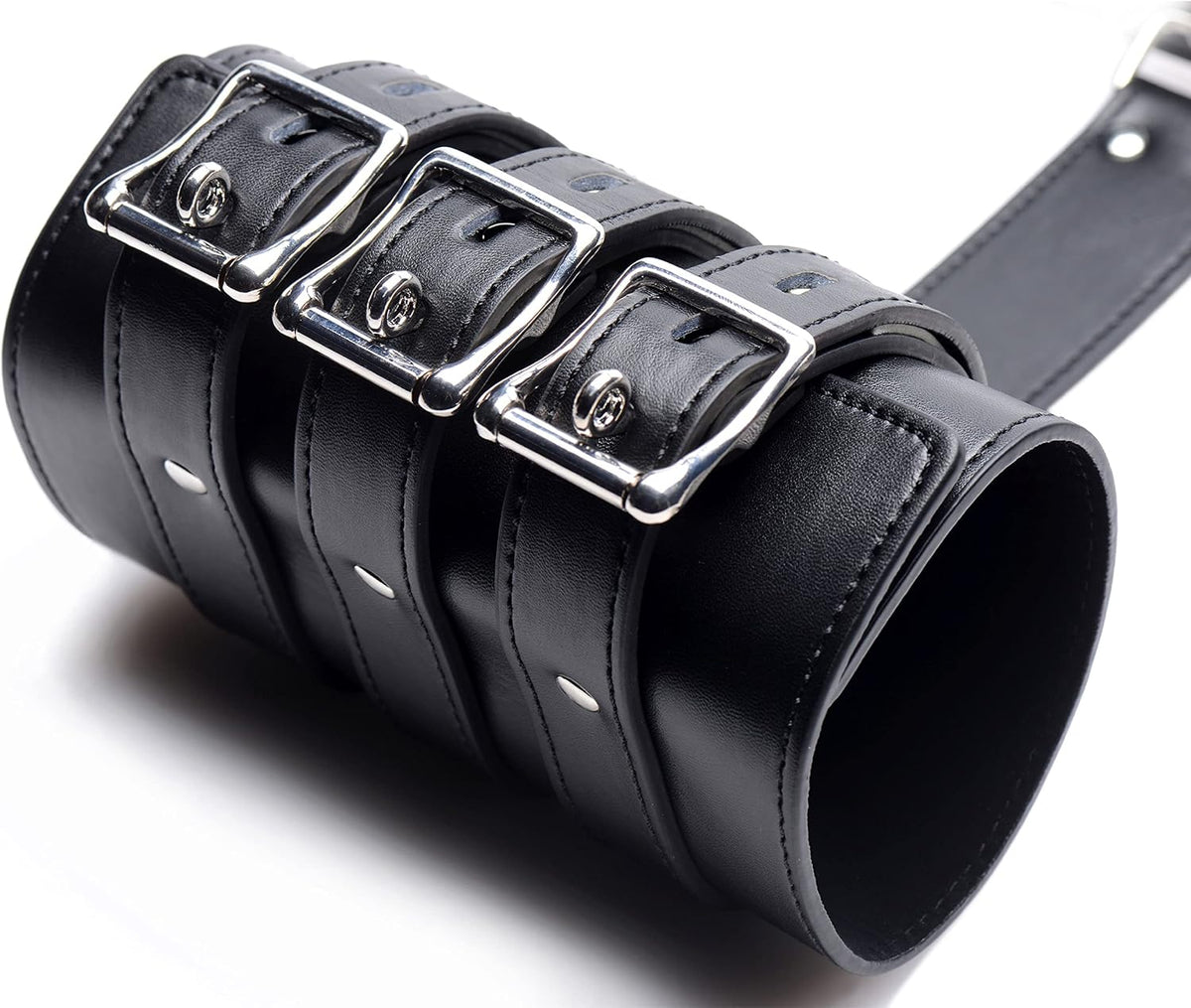 Strict Arm Binder Black – Adjustable PU Leather Bondage Restraint