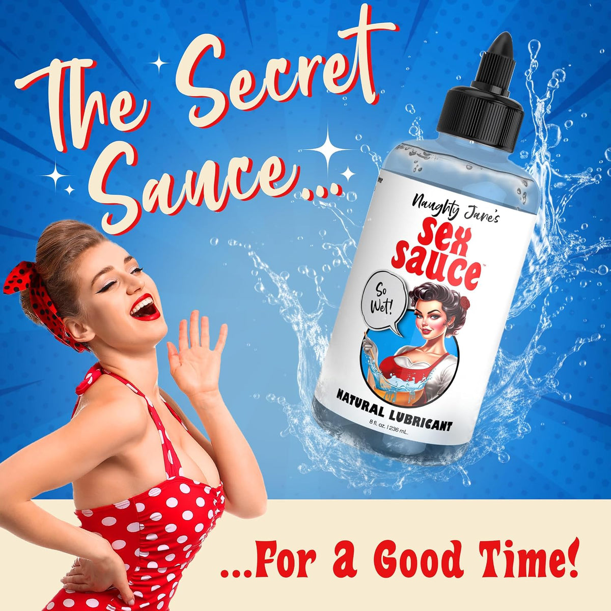 Naughty Jane's Sex Sauce Extra Creamy Lube 8 oz – Thick Water-Based Personal Lubricant