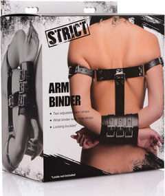Strict Arm Binder Black – Adjustable PU Leather Bondage Restraint