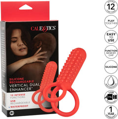 Silicone Rechargeable Vertical Dual Enhancer – Dual-Ended Silicone Vibrator