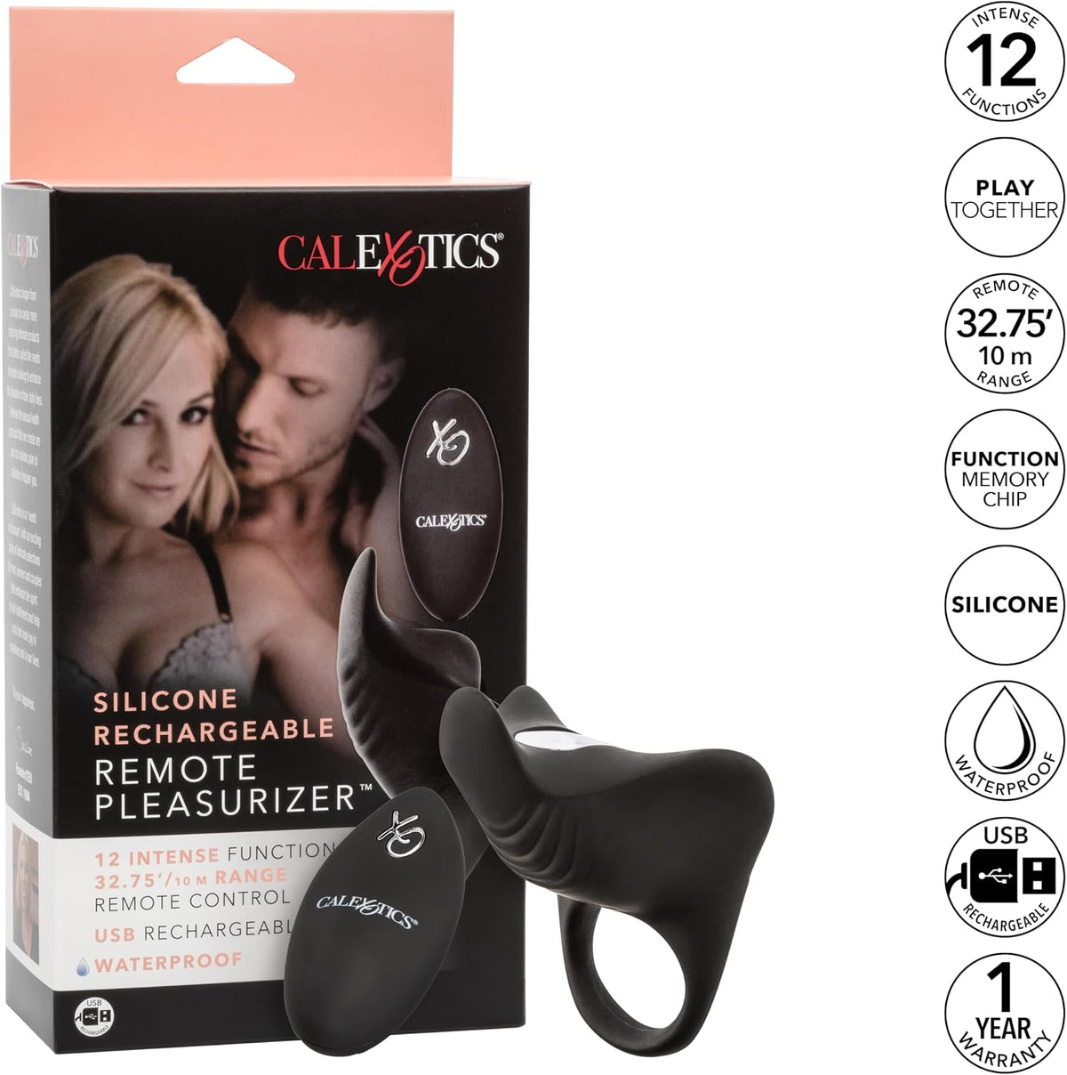 Silicone Rechargeable Remote Pleasurizer Cock Ring – Wireless Remote Vibrating Ring