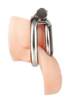 Blue Line Stainless Steel Inverted Micro Jail Time Chastity Cage – Secure Metal Chastity Device