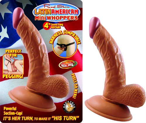 Latin American Mini Whoppers 4-Inch Curved Dong With Balls - Latin - Latin