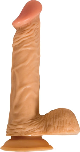 ALL AMERICAN WHOPPER W/BALLS VIBRATING 8IN FLESH