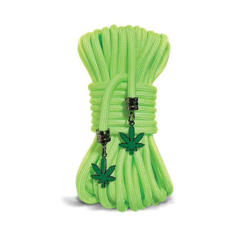 Stoner Vibes Chronic Collection Glow in the Dark Rope 32FT – Green Polypropylene Bondage Rope