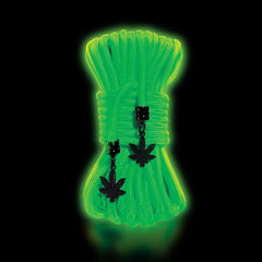 Stoner Vibes Chronic Collection Glow in the Dark Rope 32FT – Green Polypropylene Bondage Rope