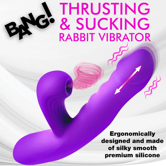 Thrusting & Sucking Rabbit Vibrator – Purple