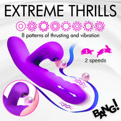 Thrusting & Sucking Rabbit Vibrator – Purple