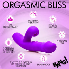 Thrusting & Sucking Rabbit Vibrator – Purple