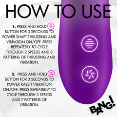 Thrusting & Sucking Rabbit Vibrator – Purple
