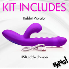 Thrusting & Sucking Rabbit Vibrator – Purple
