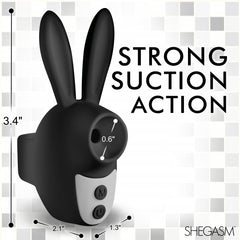 Sucky Bunny Clit Stimulator Black – Rechargeable Silicone Suction Stimulator