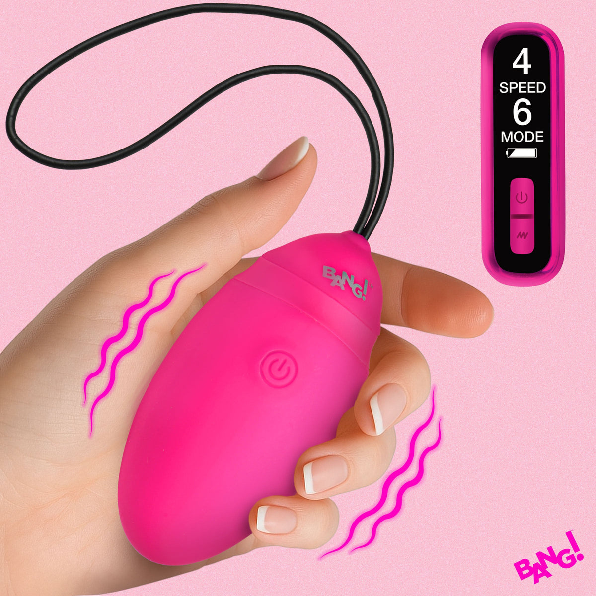 Vibrating Silicone Egg With Digital Remote - Pink