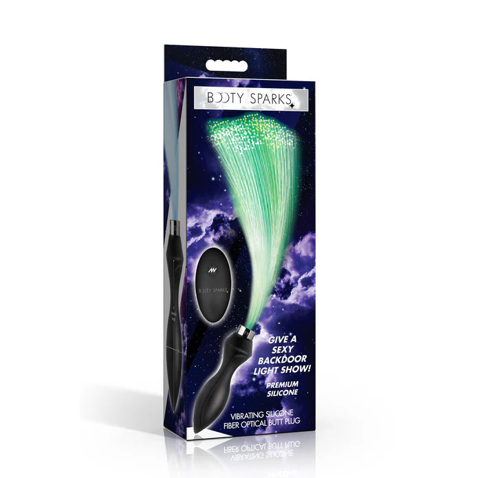 Vibrating Silicone Fiber Optical Butt Plug – Rechargeable Remote Control LED Light-Up Plug | XR Brands