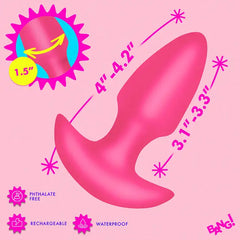 Thrusting & Vibrating Silicone Plug – Pink