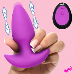 Thrusting & Vibrating Silicone Plug – Purple