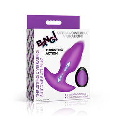 Thrusting & Vibrating Silicone Plug – Purple