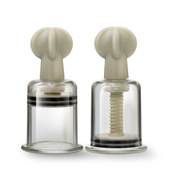 Temptasia Clit & Nipple Twist Large Suckers Set of 2 Clear – Adjustable Suction Stimulators