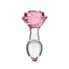 Pillow Talk Rosy Flower Glass Anal Plug Pink