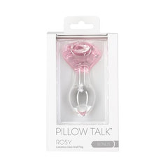 Pillow Talk Rosy Flower Glass Anal Plug Pink