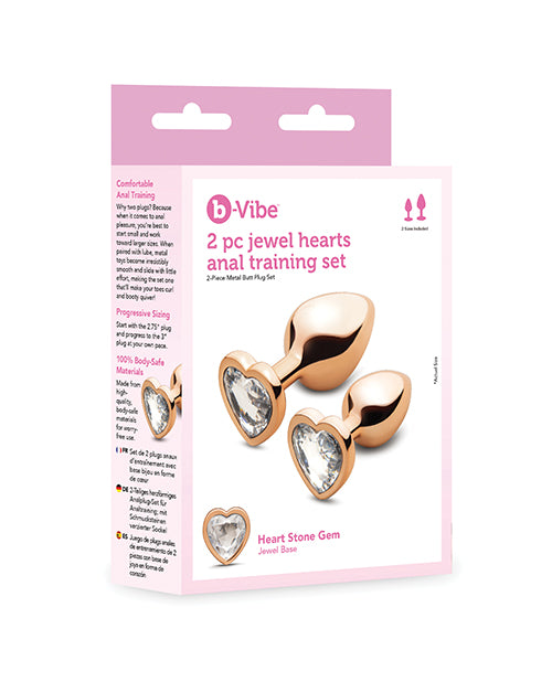 b-Vibe Jewel Hearts Anal Training Set - 2 pc Set