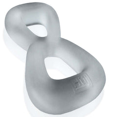 Boomerang Double-Ring Cockring & Nut-Tugger Clear Steam