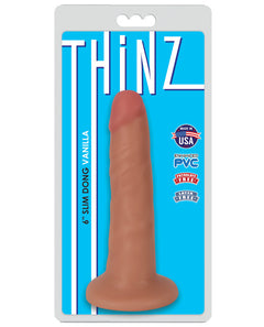 Thinz Slim Dong 6 Inch Vanilla – Realistic Slim Dildo with Suction Cup