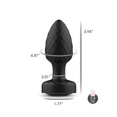 Twila Twirling Smoke Gem Light Up Vibrating Plug With Blk Heart Remote