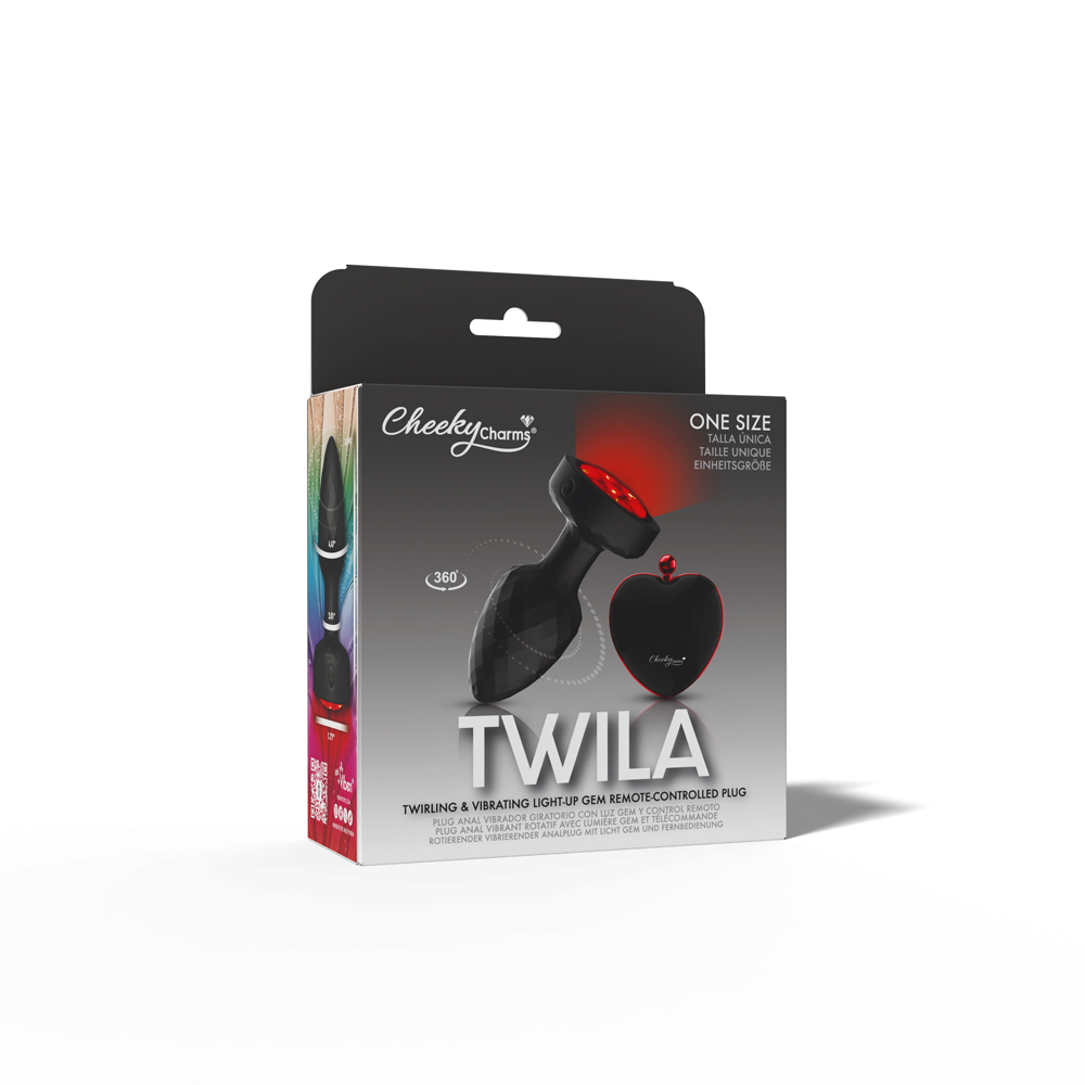 Twila Twirling Smoke Gem Light Up Vibrating Plug With Blk Heart Remote