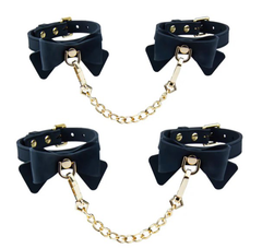 Temptasia Ardor Wrist and Ankle Restraints Black With Bow