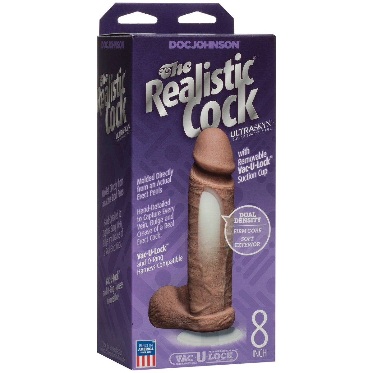 The Realistic Cock Ultraskyn 8 Inch - Brown
