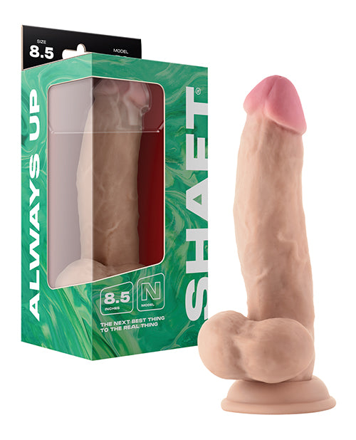 Shaft Model N Flexskin Liquid Silicone 8.5" Side Curve Dong w/Balls - Pine