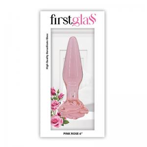 FIRST GLASS ROSE BUTT PLUG L