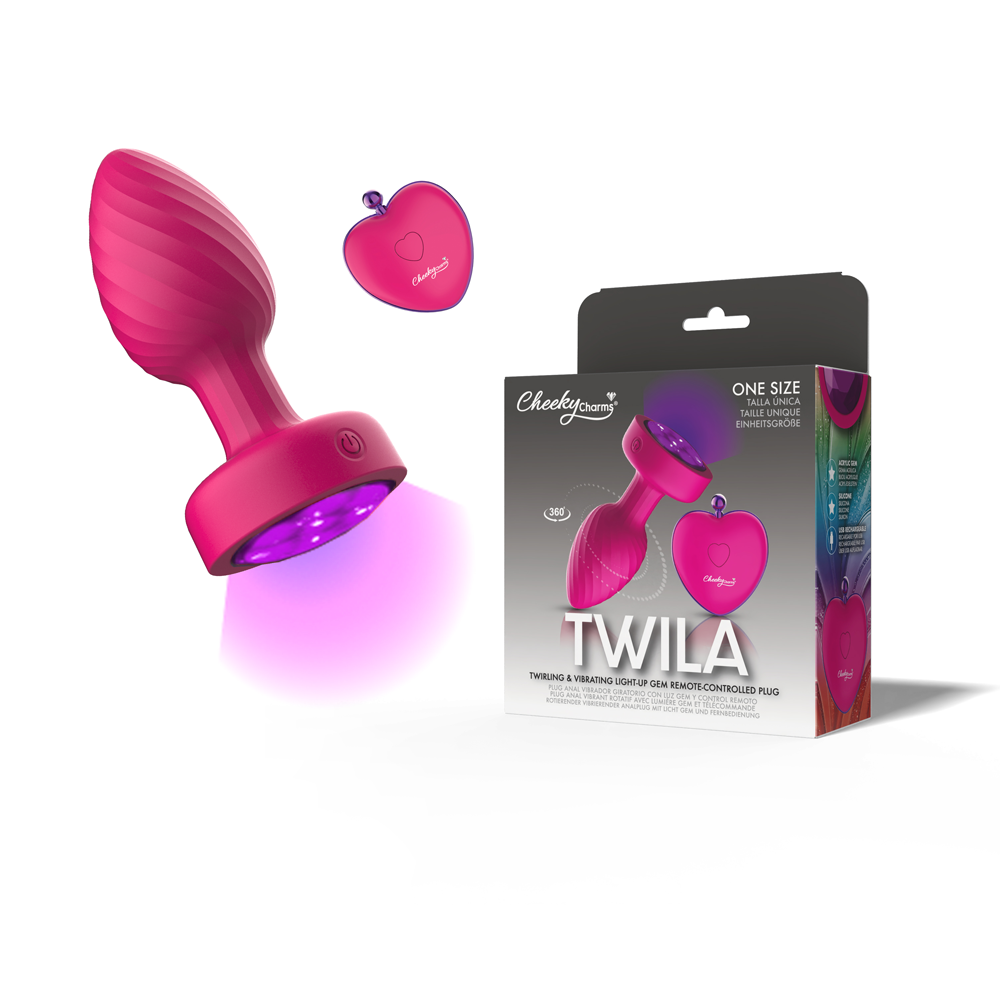 Twila Twirling Purple Gem Light Up Vibrating Plug With Pnk Heart Remote