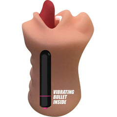 Skinsations Hum Job Mouth Masturbator with Power Bullet – Realistic Vibrating Male Masturbator