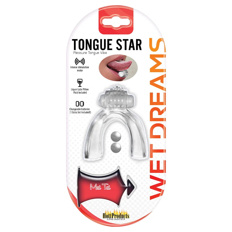 Hott Products Tongue Star Clear Vibrating Tongue Vibe