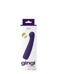 VēDO Gingi Rechargeable G-Spot Vibe Purple – Waterproof Silicone Curved G-Spot Vibrator