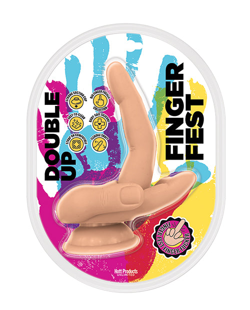 Finger Fest Double Up Dildo - Flesh