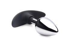 Dark Invader Metal and Silicone Anal Plug - Medium -