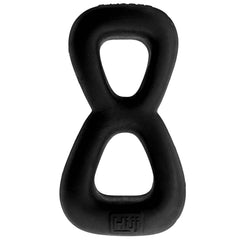 Boomerang Double-Ring Cockring & Nut-Tugger Black