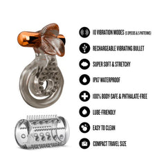 Stay Hard Vibrating Cock Ring Set With Sleeve Textured Sheath