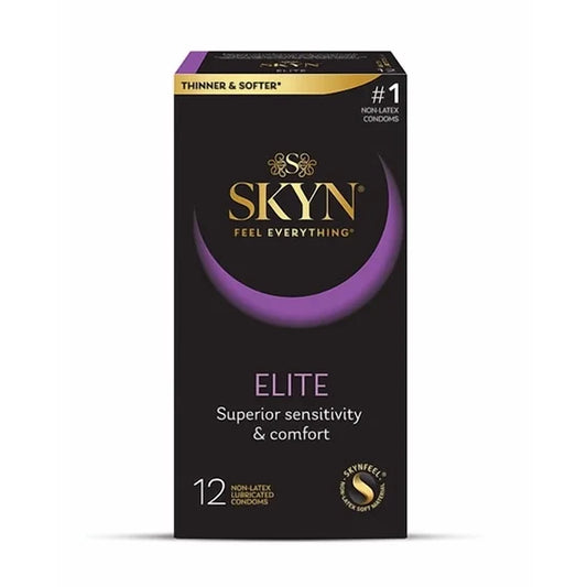SKYN Elite Ultra Thin Non-Latex Lubricated Condoms – 12 Pack Premium Polyisoprene Condoms