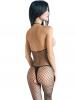 CUPLESS CRISS CROSS BODYSTOCKING - BLACK